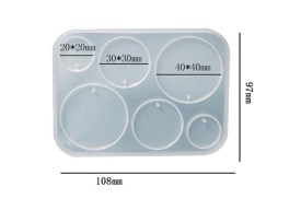 Molde silicona 6 dijes redondos diferentes